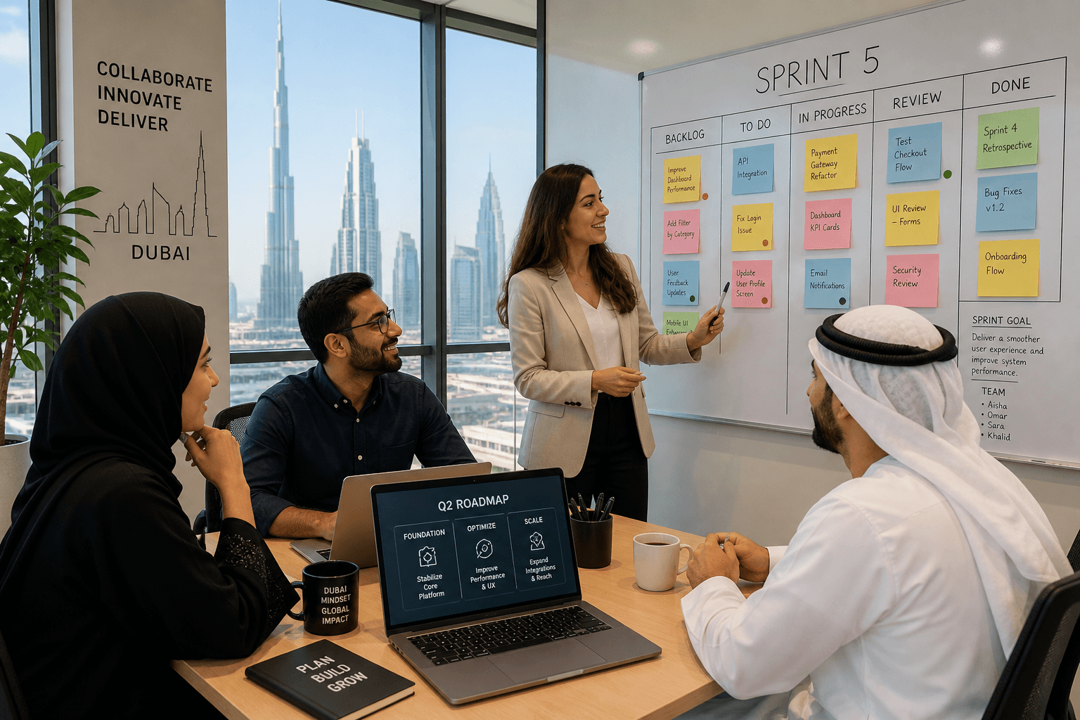Finepher team collaborating in Dubai workshop